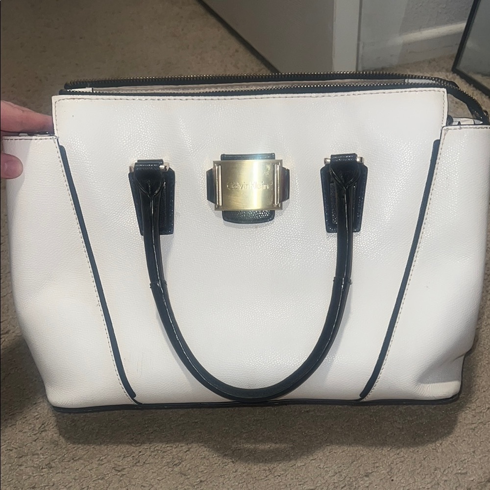 Calvin Klein White and Black Women's Bag